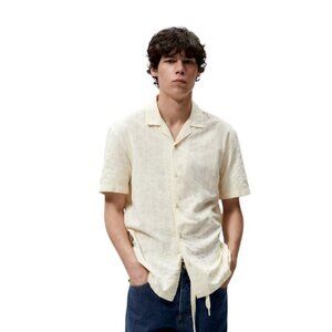 ZARA STRIPED ROCK SHIRT ECRU SIZE S | 1300/234